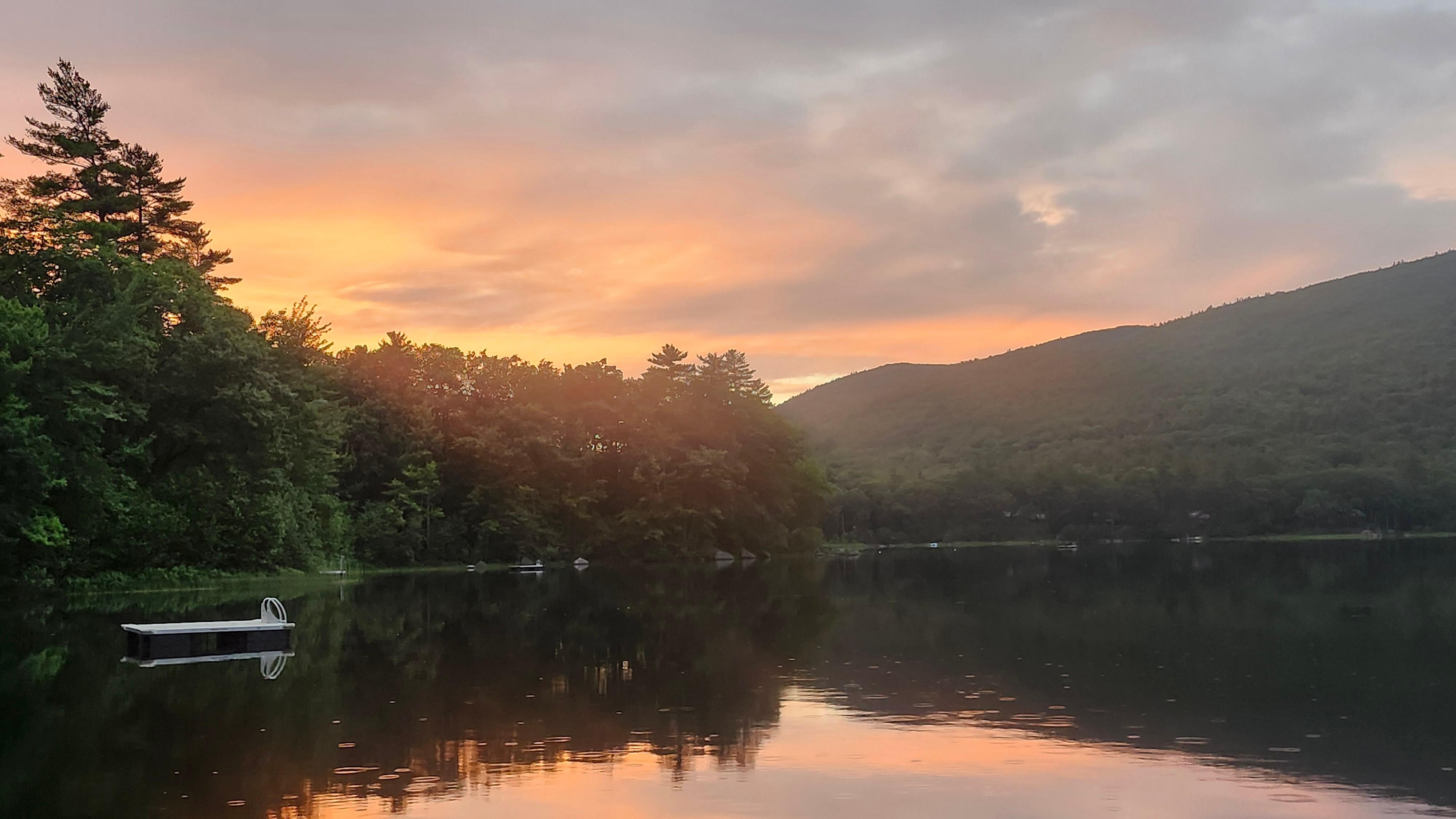 A peaceful sunset over the water.