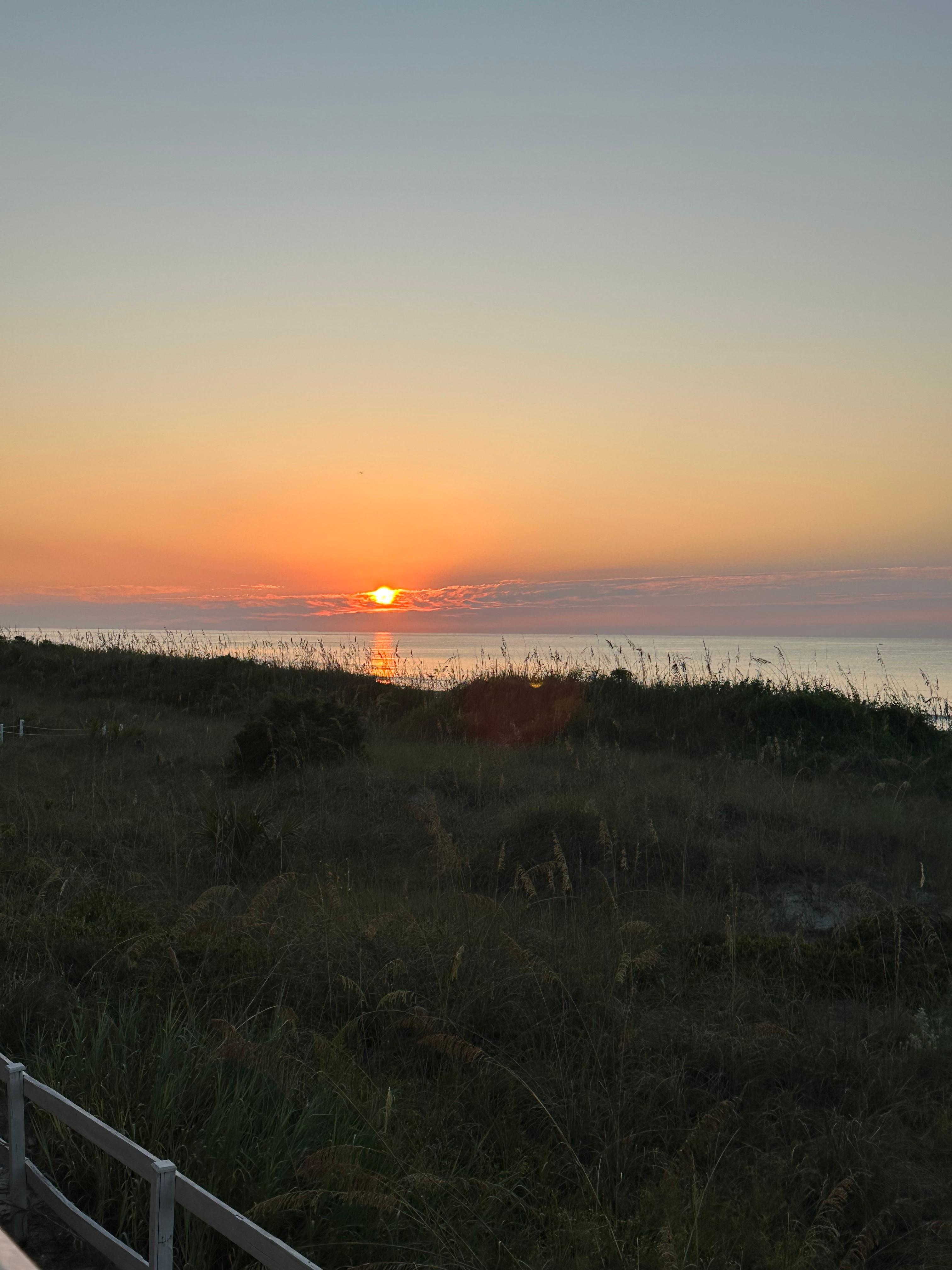 A view of sunrise from the balcony