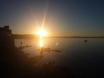 Coucher de soleil avec vue sur Collioure depuis l'appartement