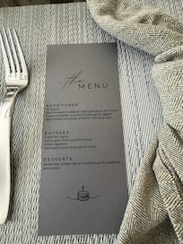 The dinner menu