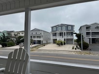 View from front porch. The public beach access is directly across the street.