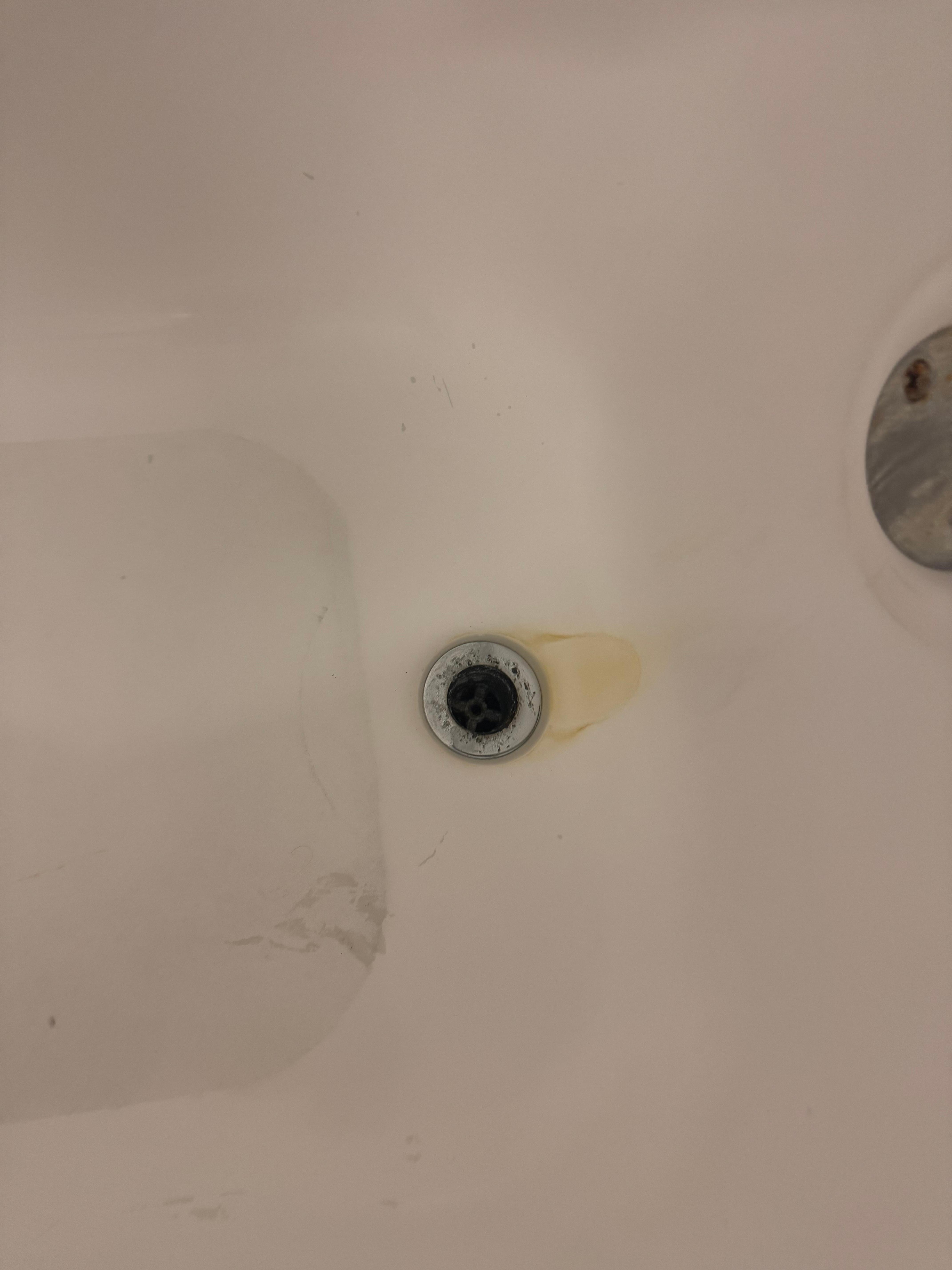 Stains in tub 