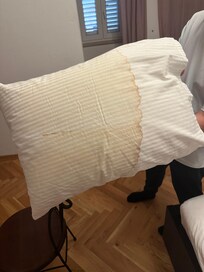 Stained pillow case