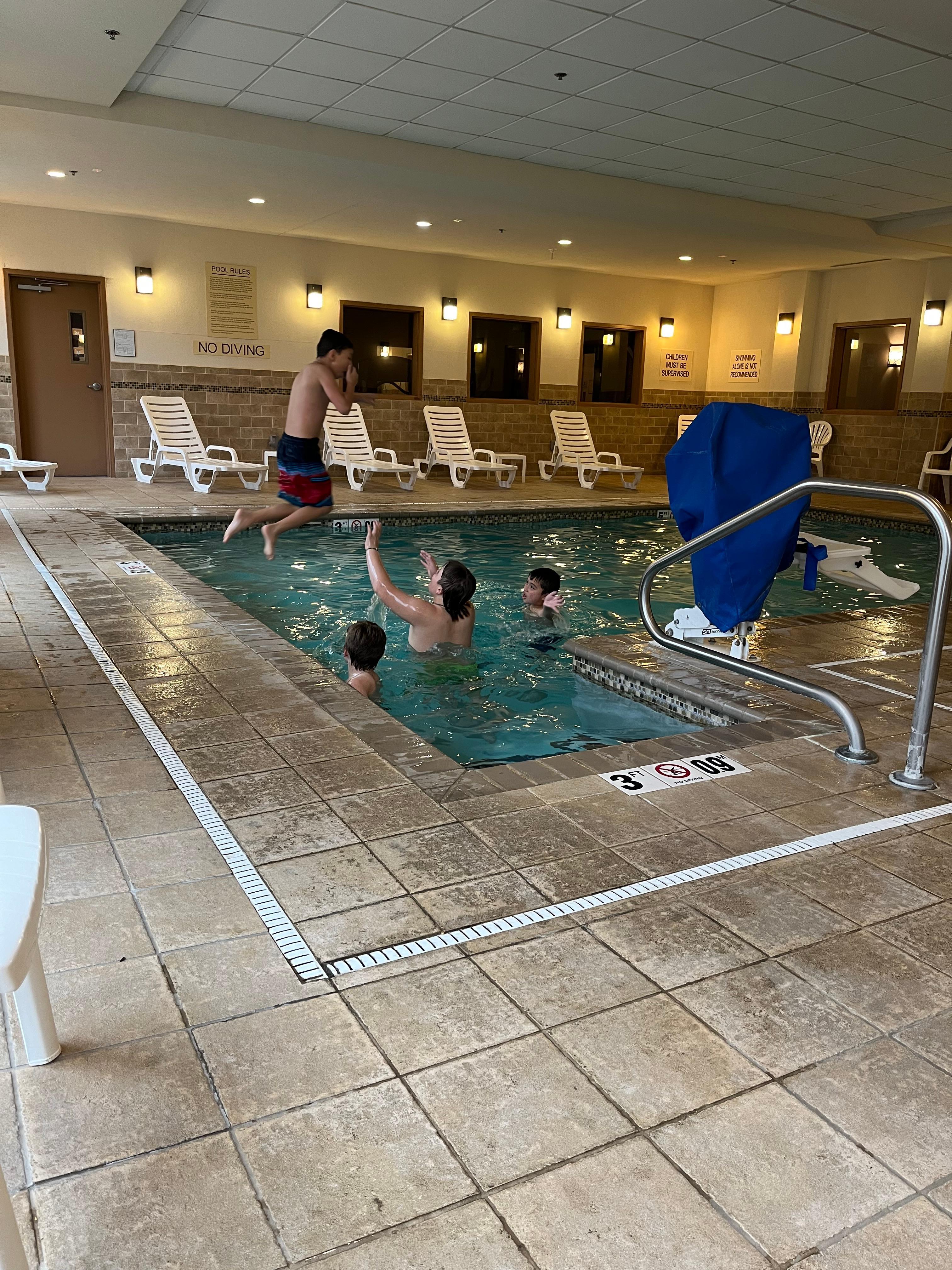 Grandsons enjoying the pool