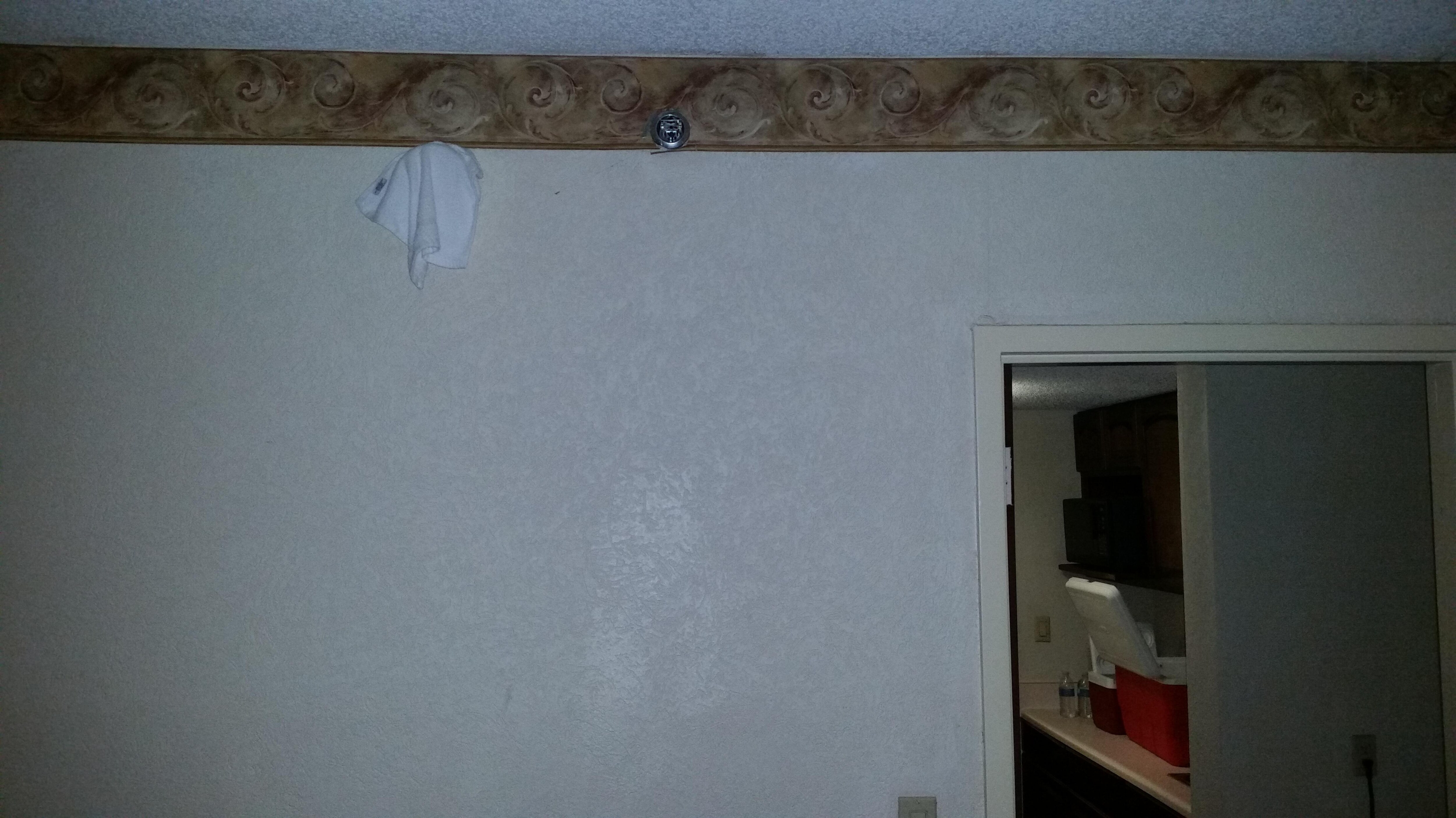 Old rag hung over smoke detector.
