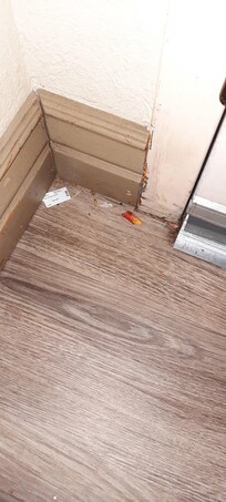 Dirt behind door
