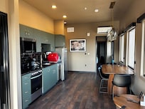 Kitchen & table between bedrooms