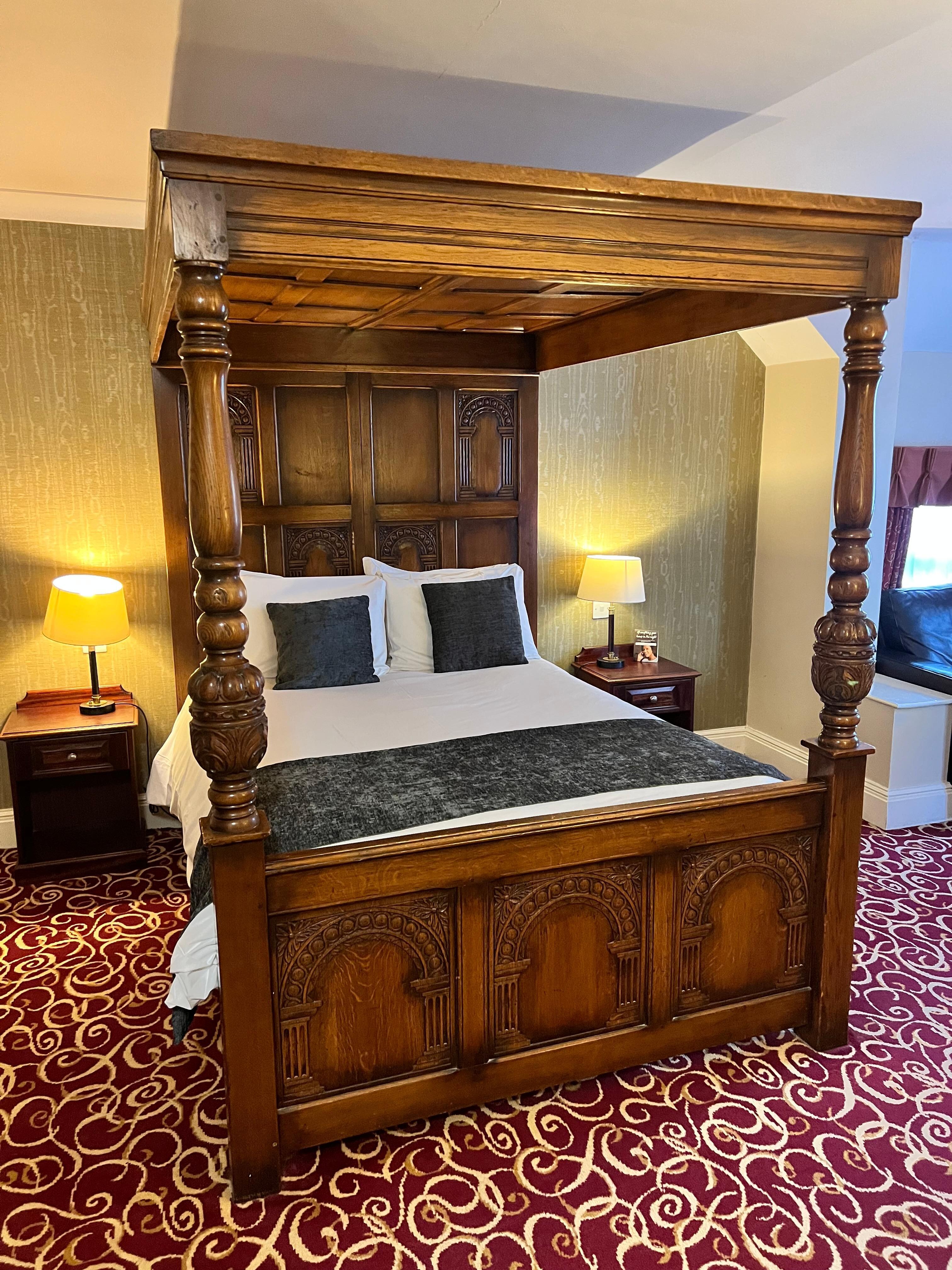 This bed is gorgeous and the room had a lovely sitting area directly over the entrance of the inn. 