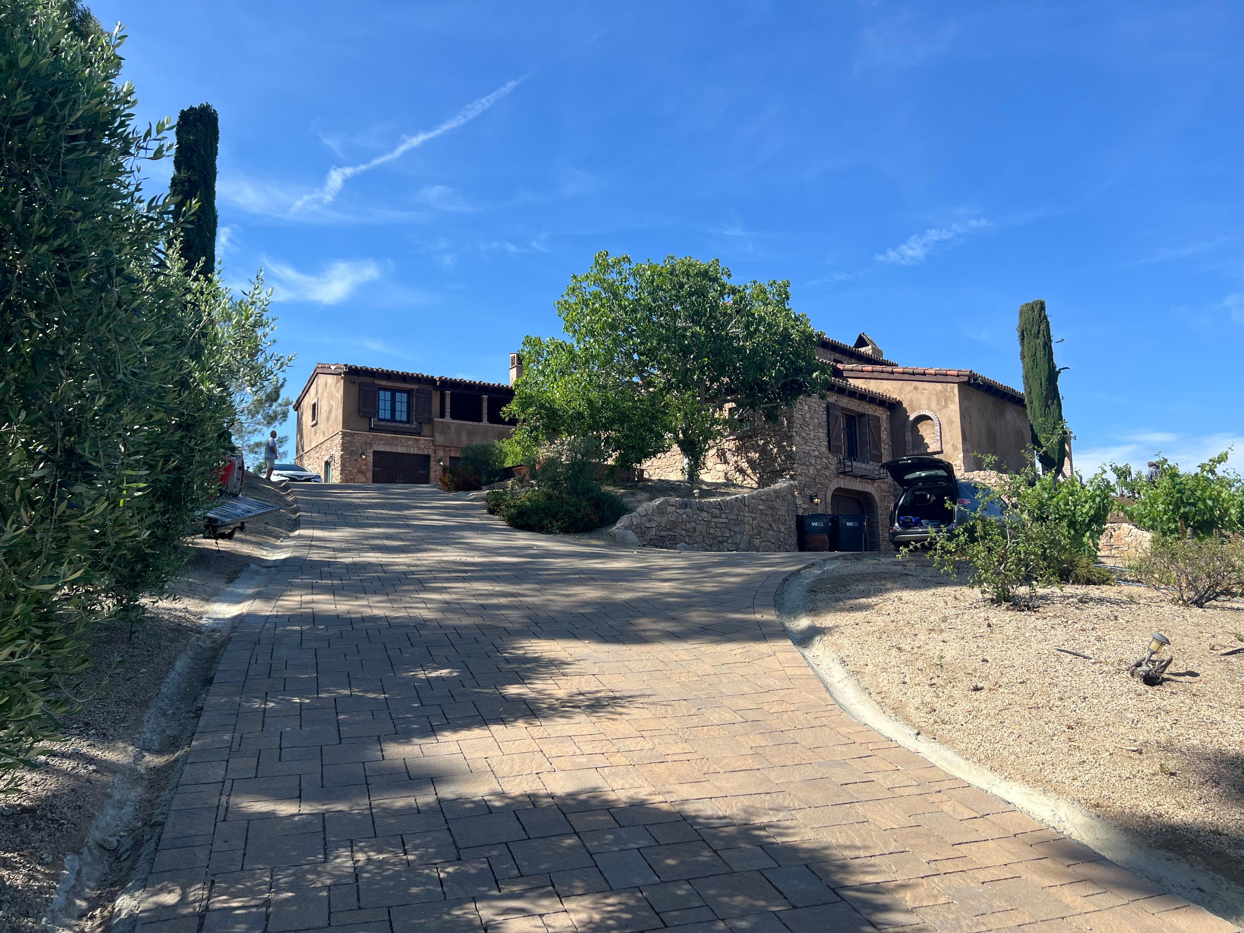 I wasn’t sure we were in the right place.  House is up on a hill just above a winery. 