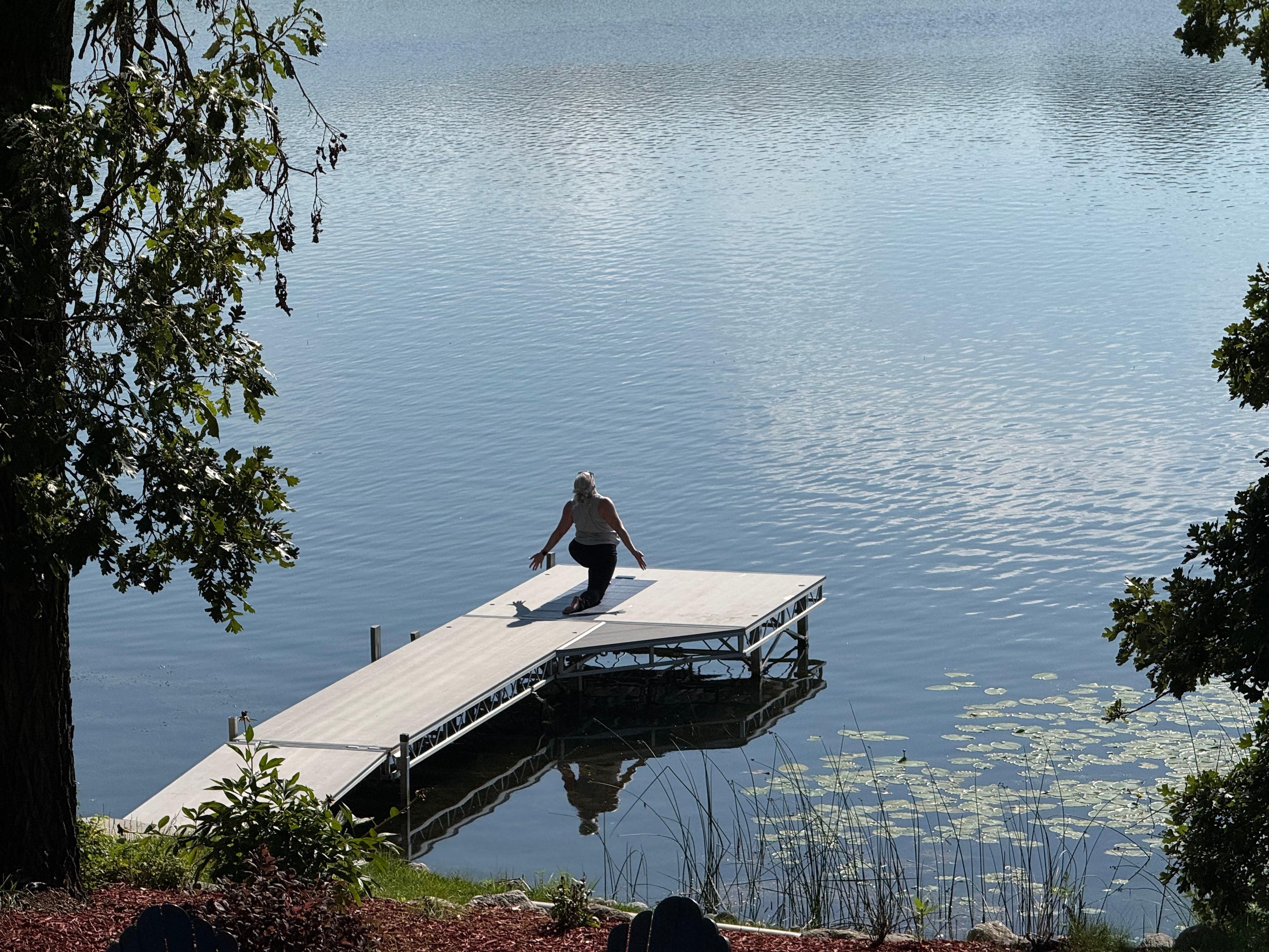 Early morning Yoga on the dock.
