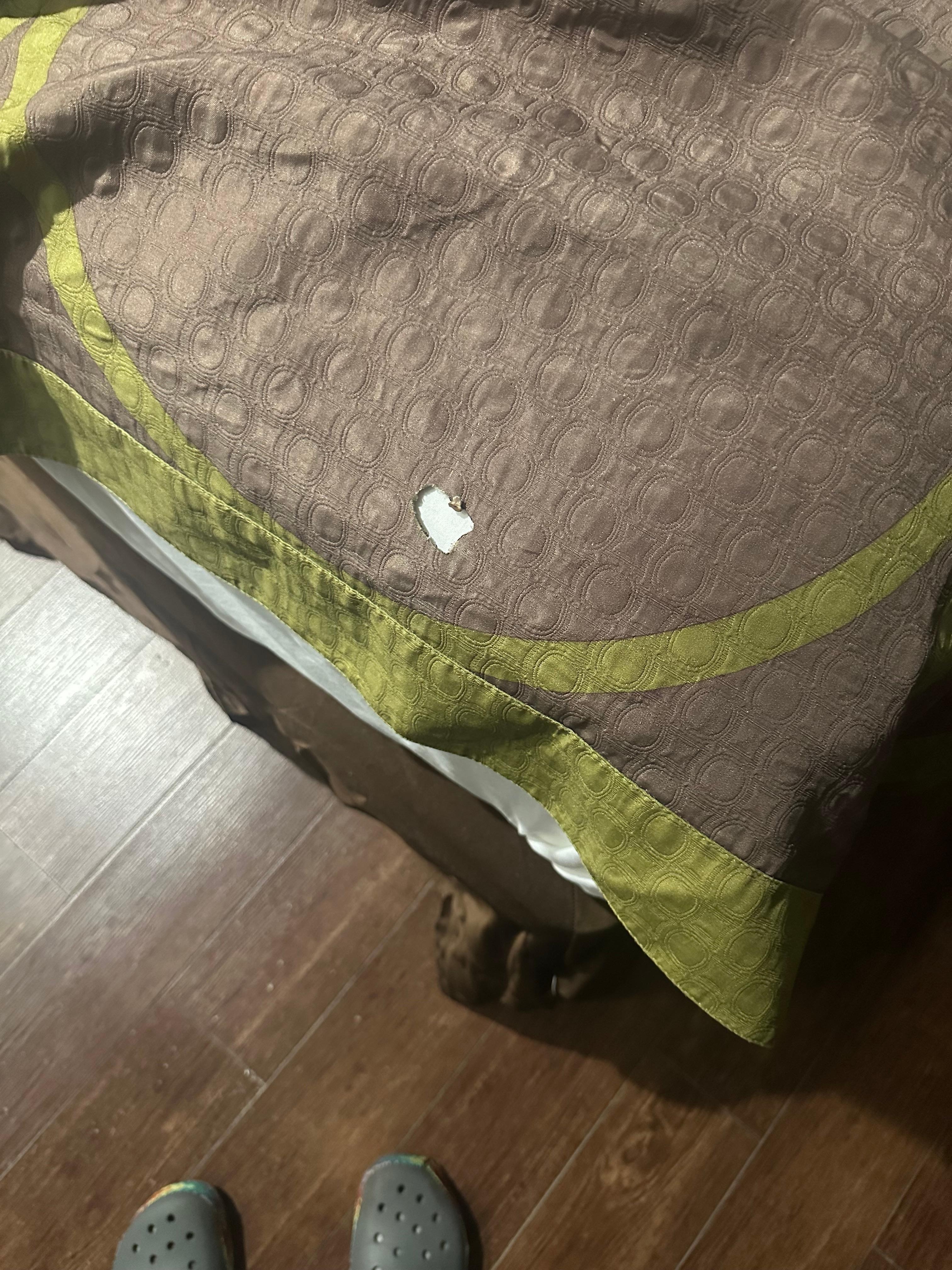 Bed cover holes 