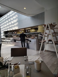 The breakfast buffet