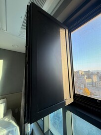 Broken window just taped uo