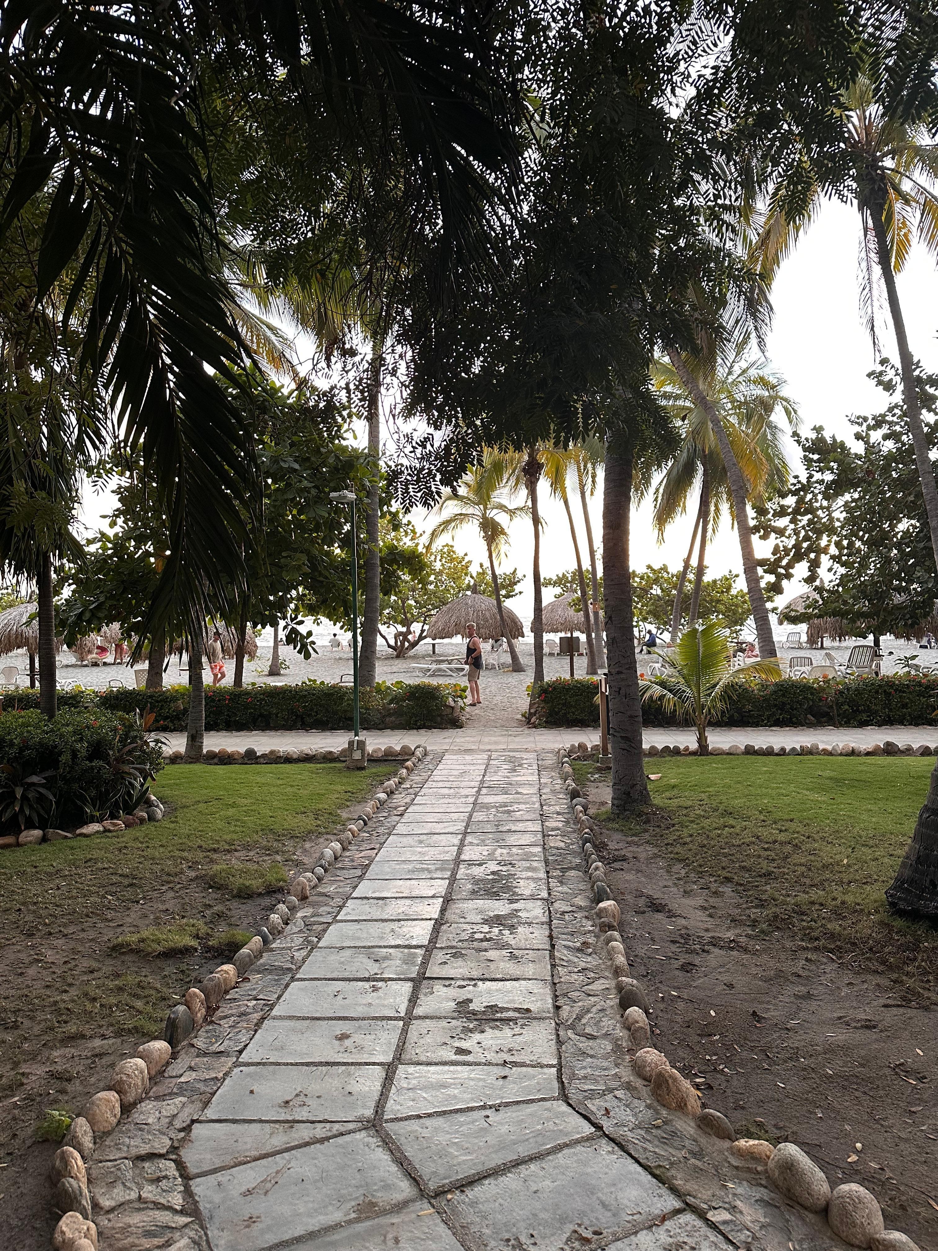 Walkway connecting bungalows to other areas