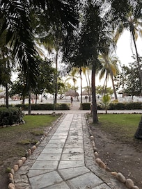 Walkway connecting bungalows to other areas