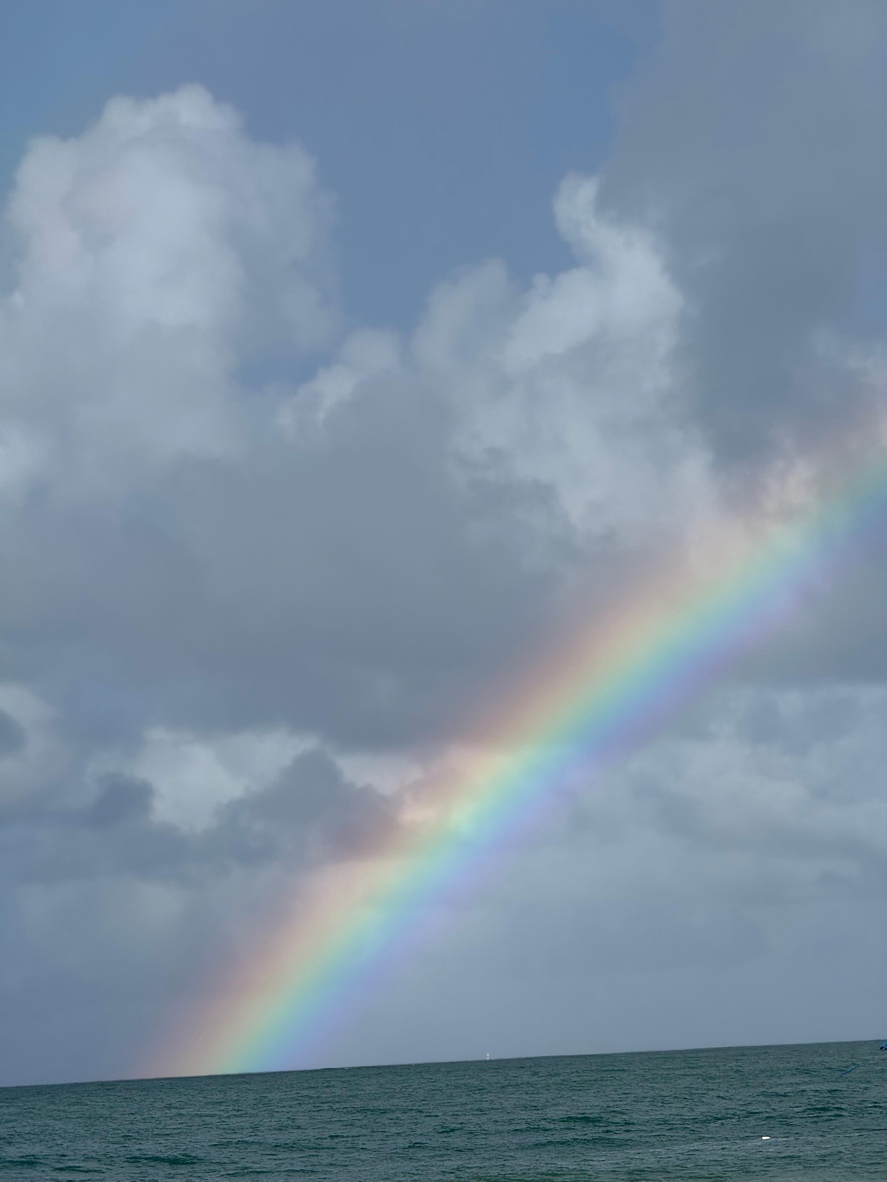 Beautiful rainbow after a short rainfall taken from balcony