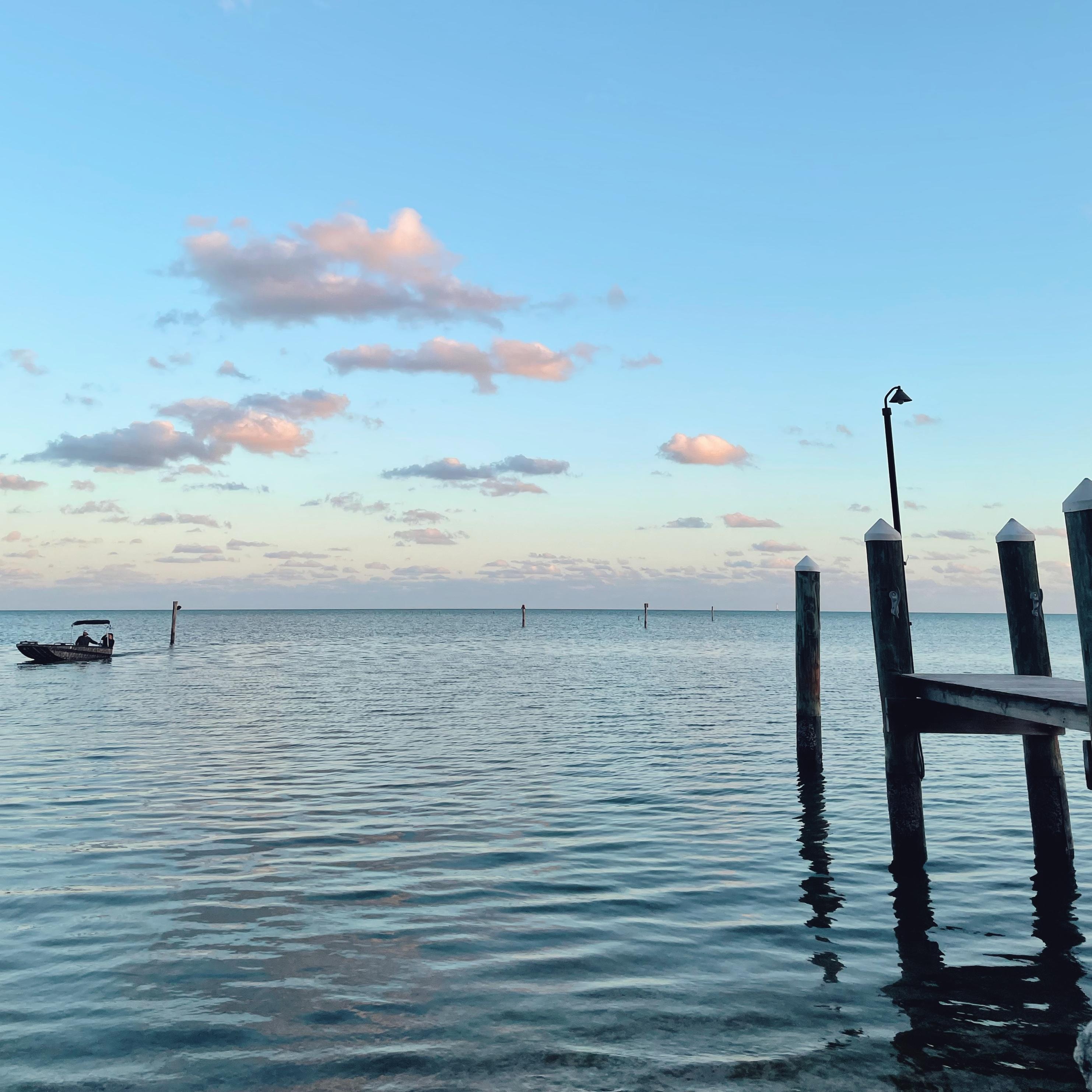 Sunset just beyond the pool area 