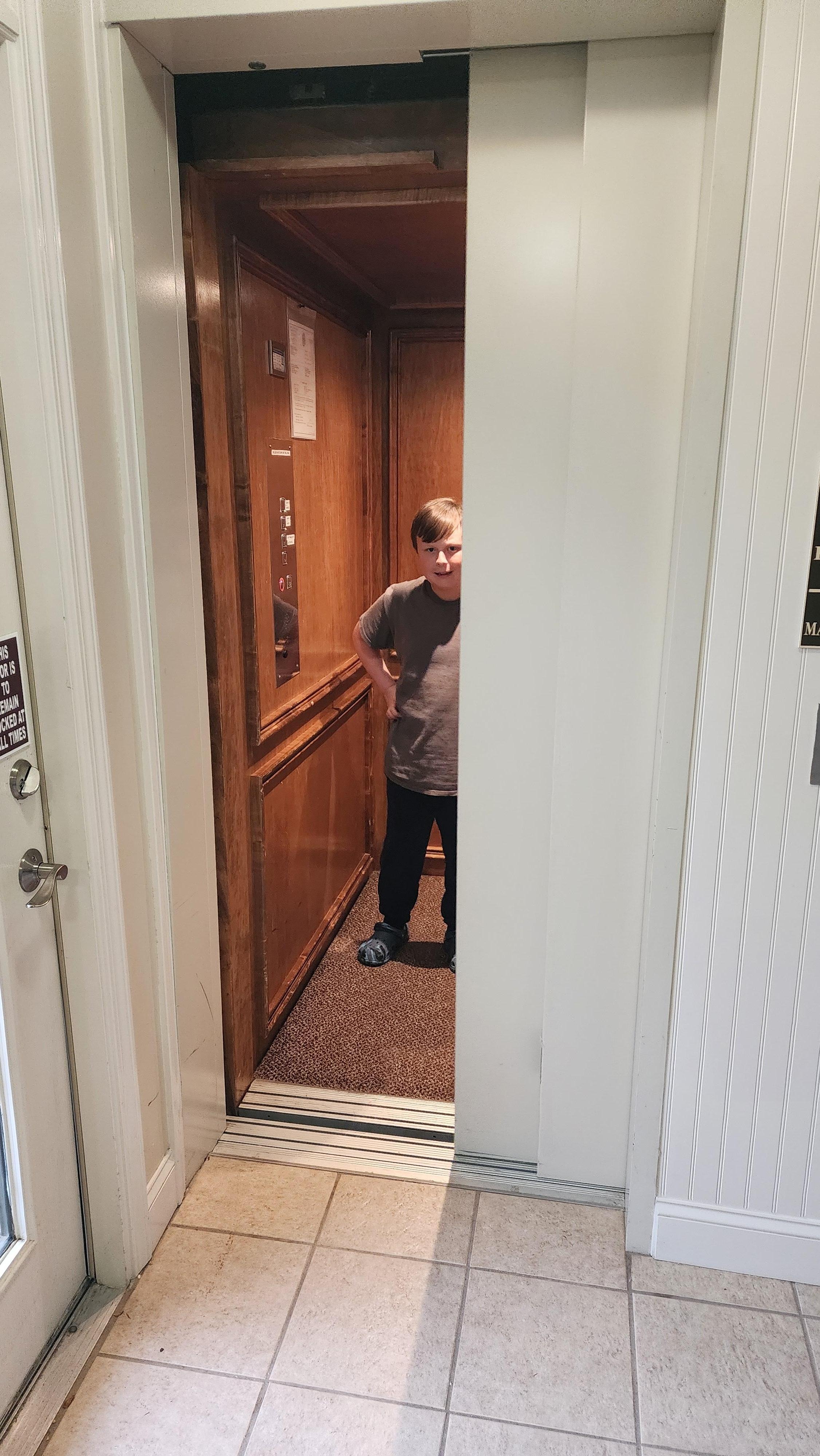 Grandson loved the elevator lol. 