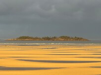 Low tide at the beginning of dusk. This was taken from the balcony.