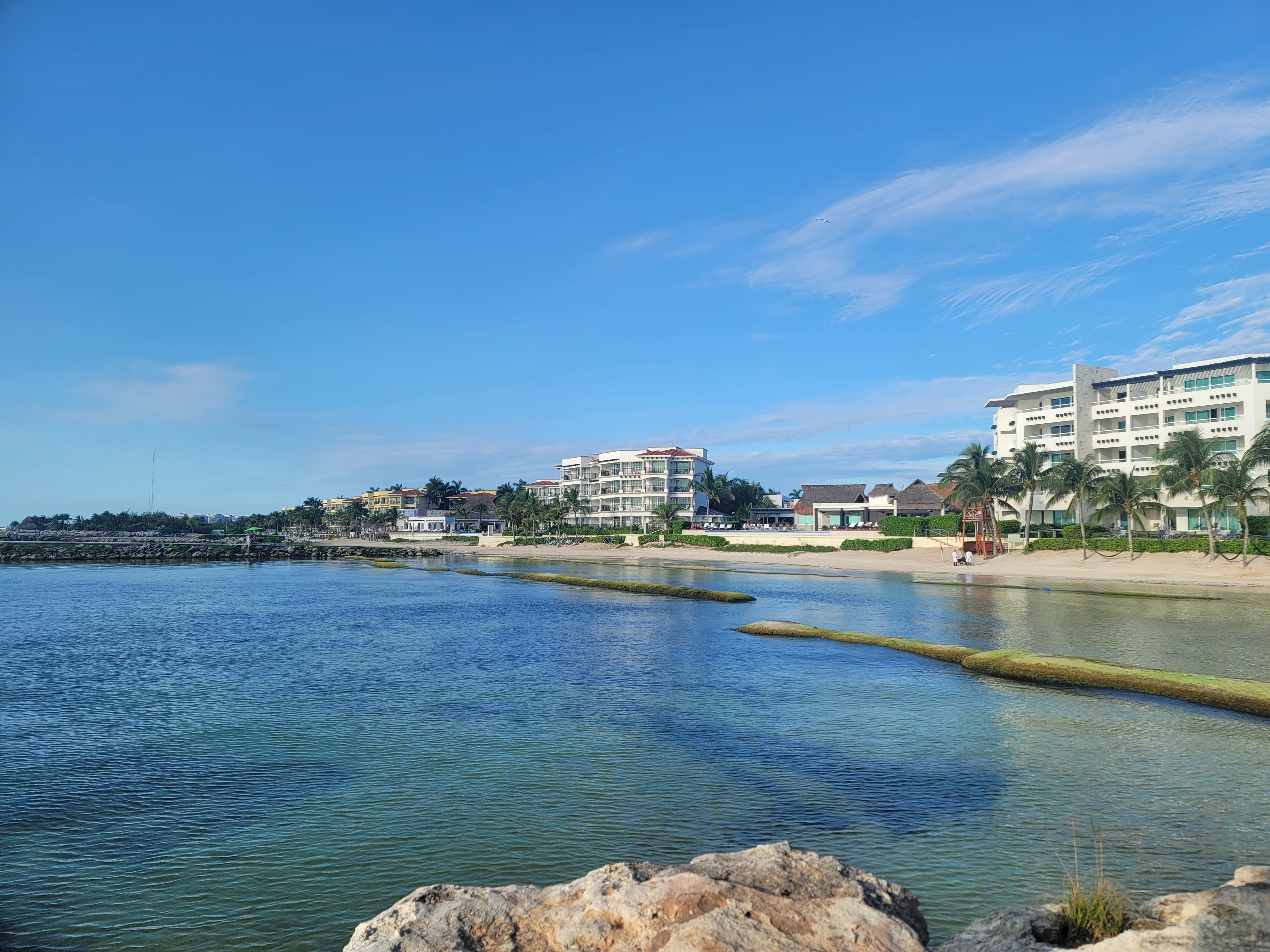 View of resort from water