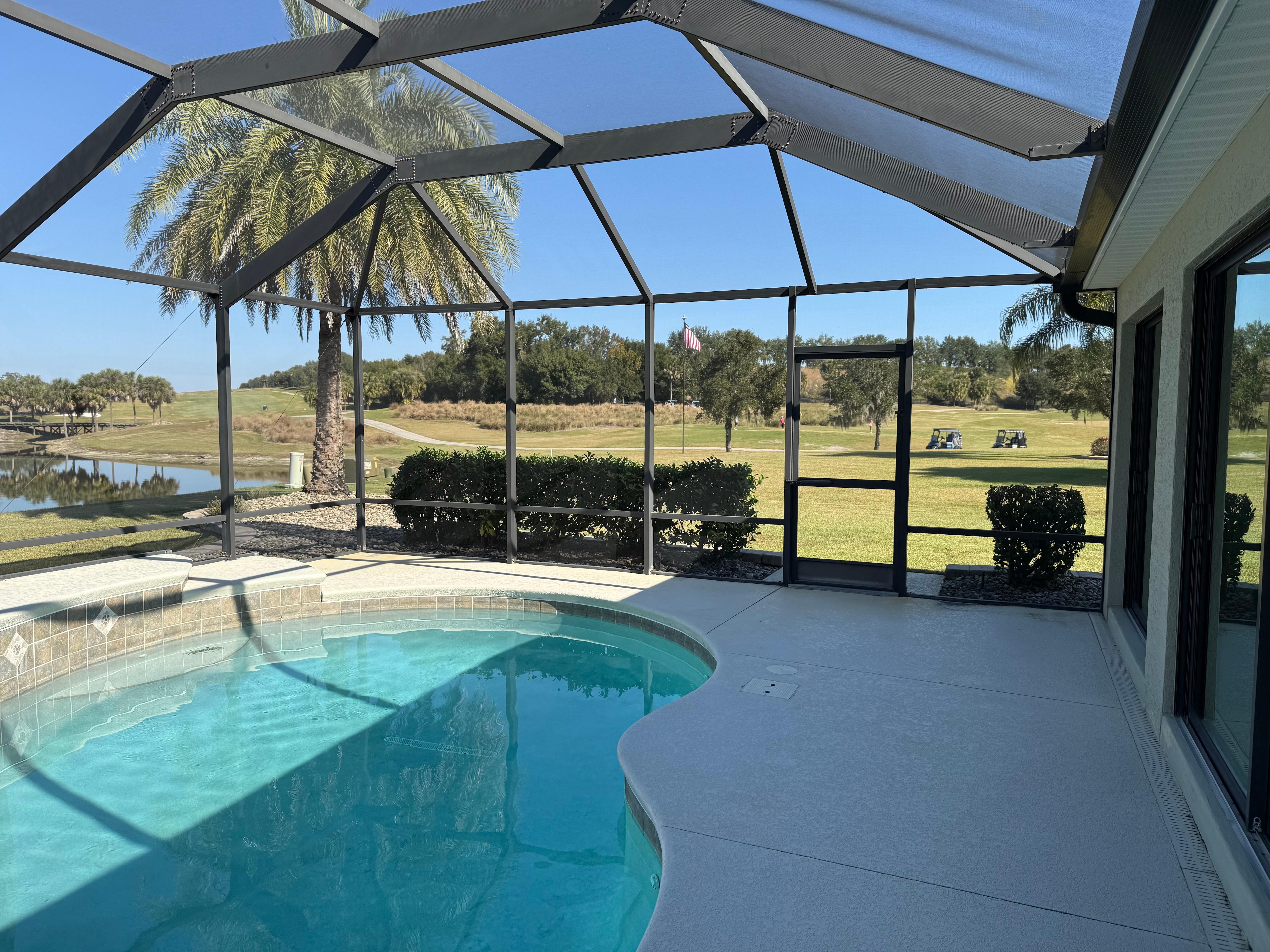 Great golf course view. We enjoyed watching them come down the hill (on the left)