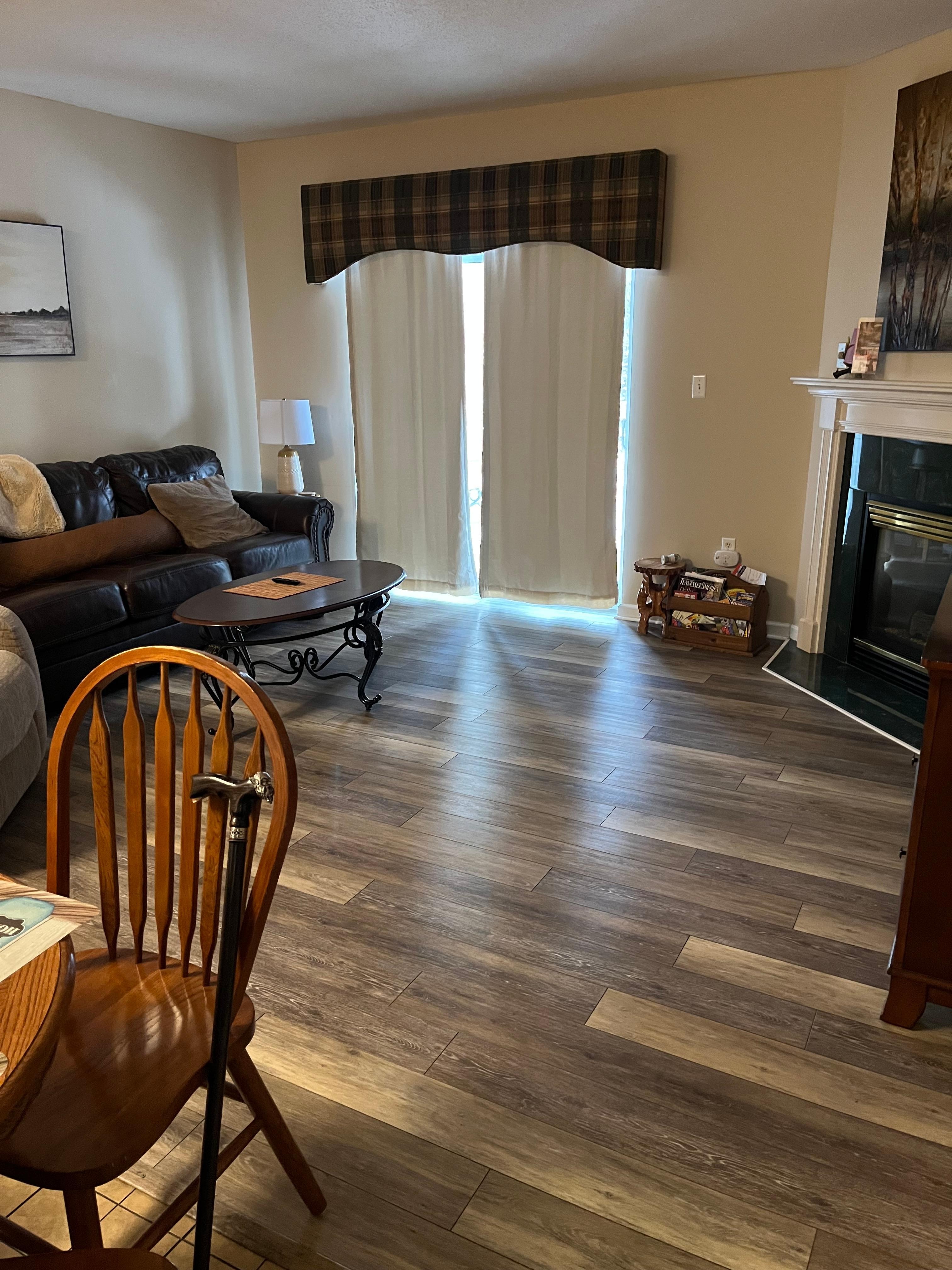 Great living room with a fireplace. Very cozy.