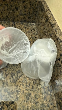 Holes in hygienic plastic.