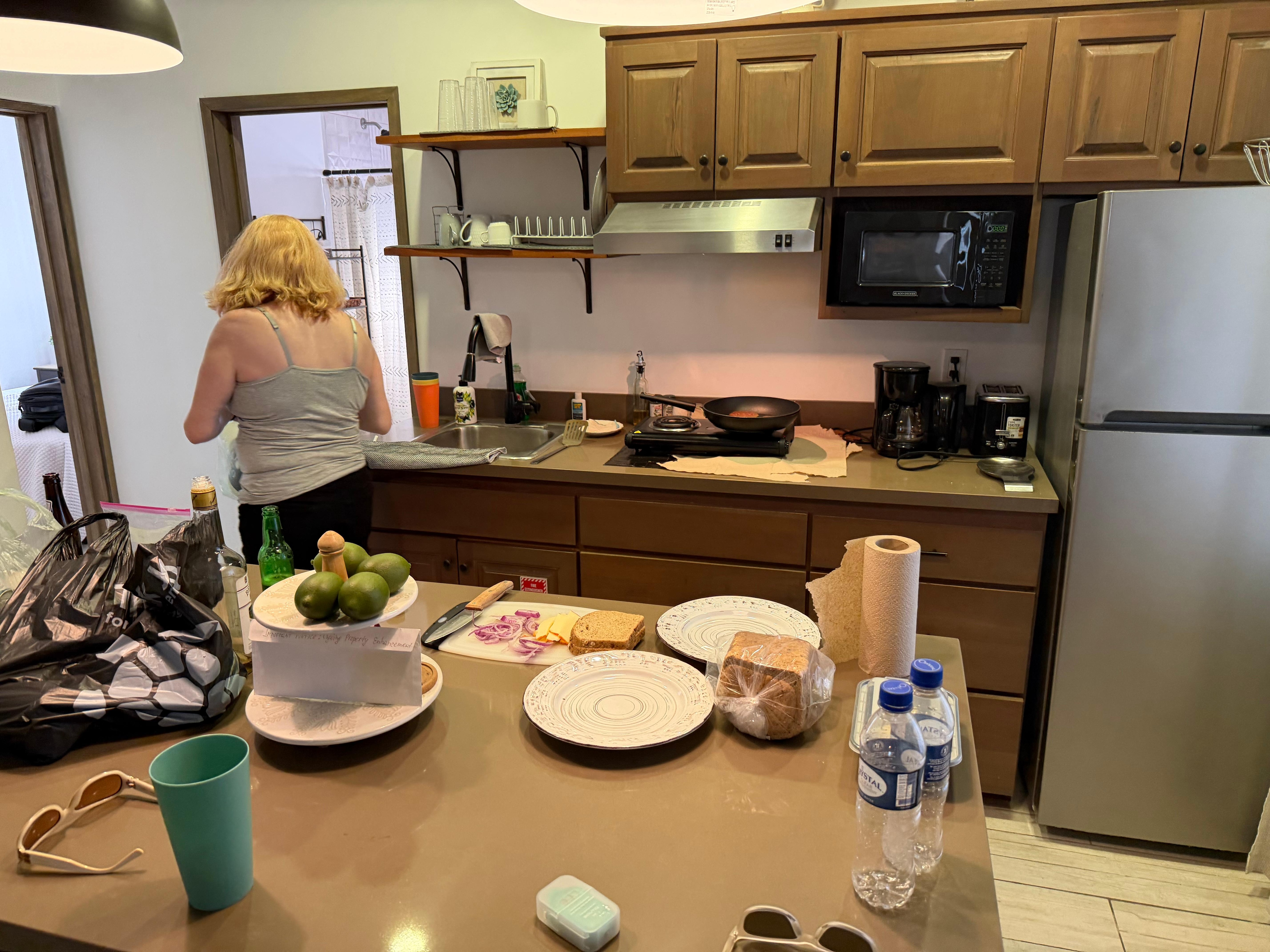 Nice kitchen with a huge island. 