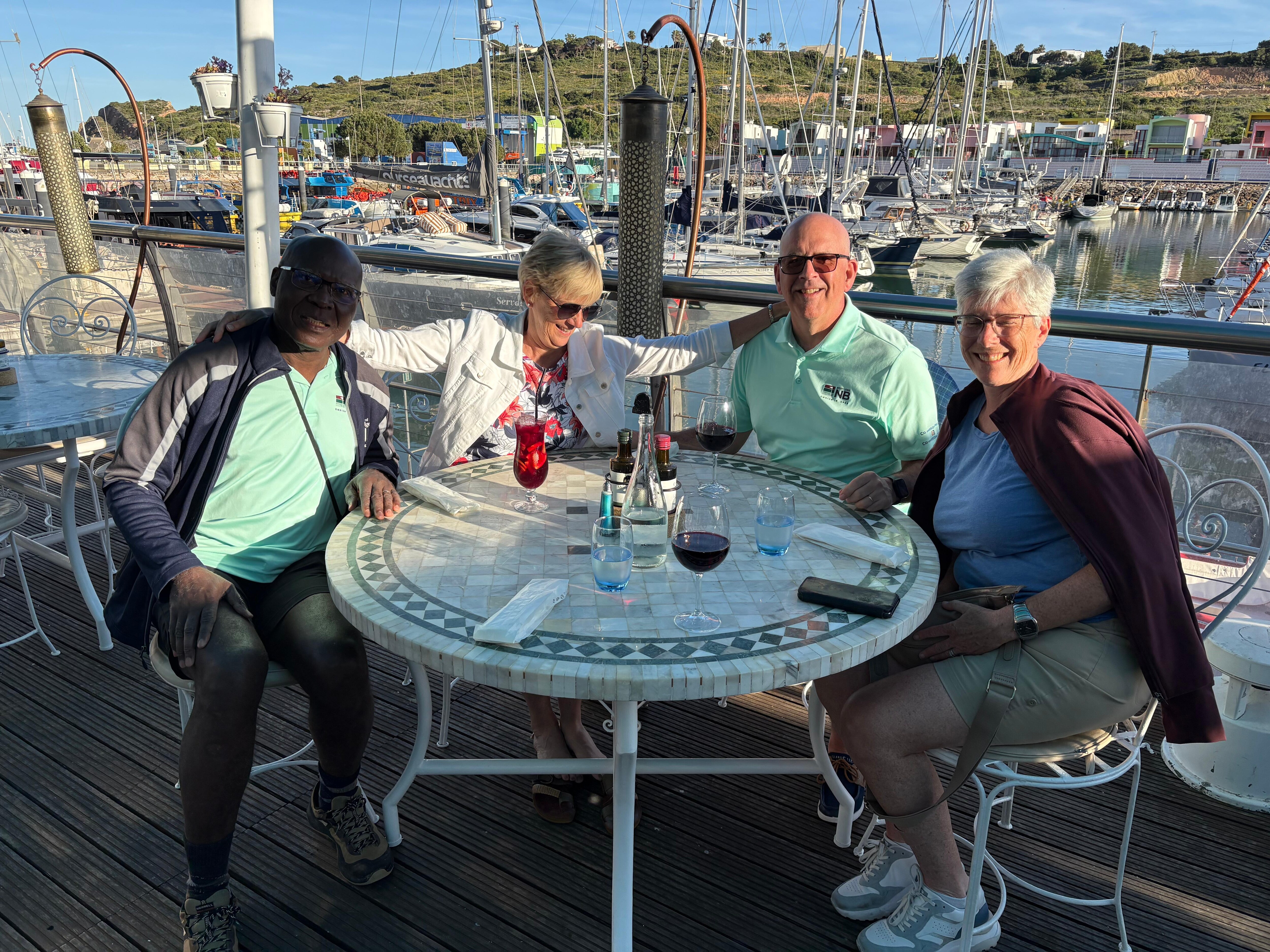Meal at a restaurant at the marina