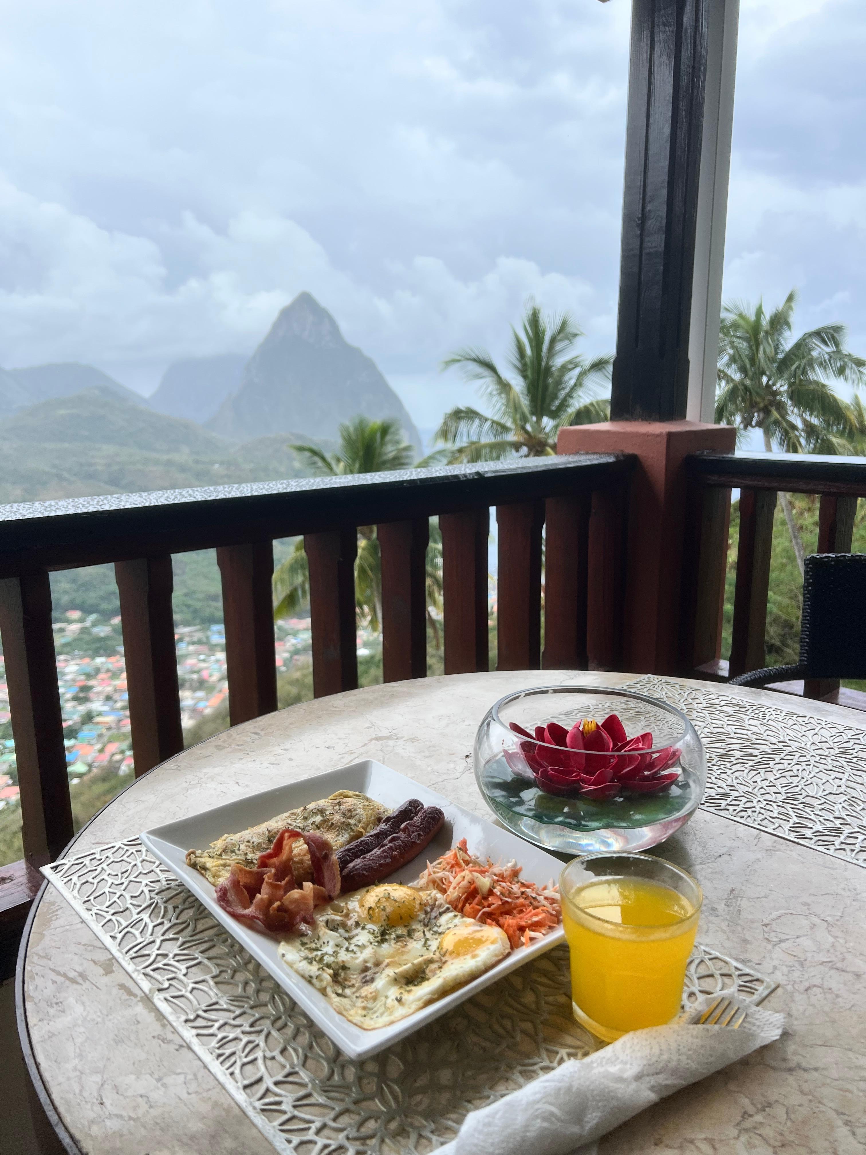 My view eating custom breakfast they made me 