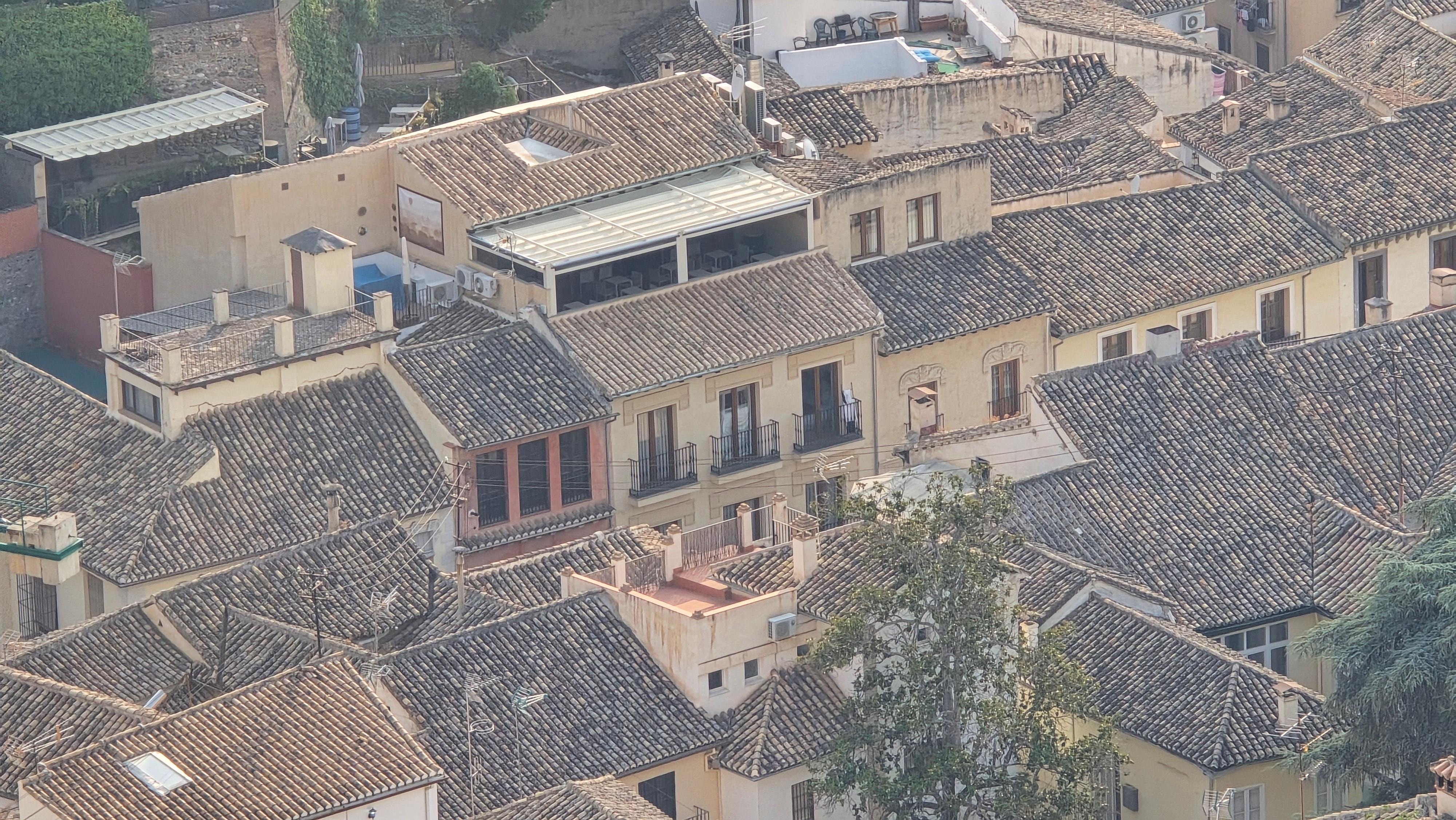 View of the hotel from the top of Alhambra 