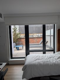 The terrace doubled the size of the room!