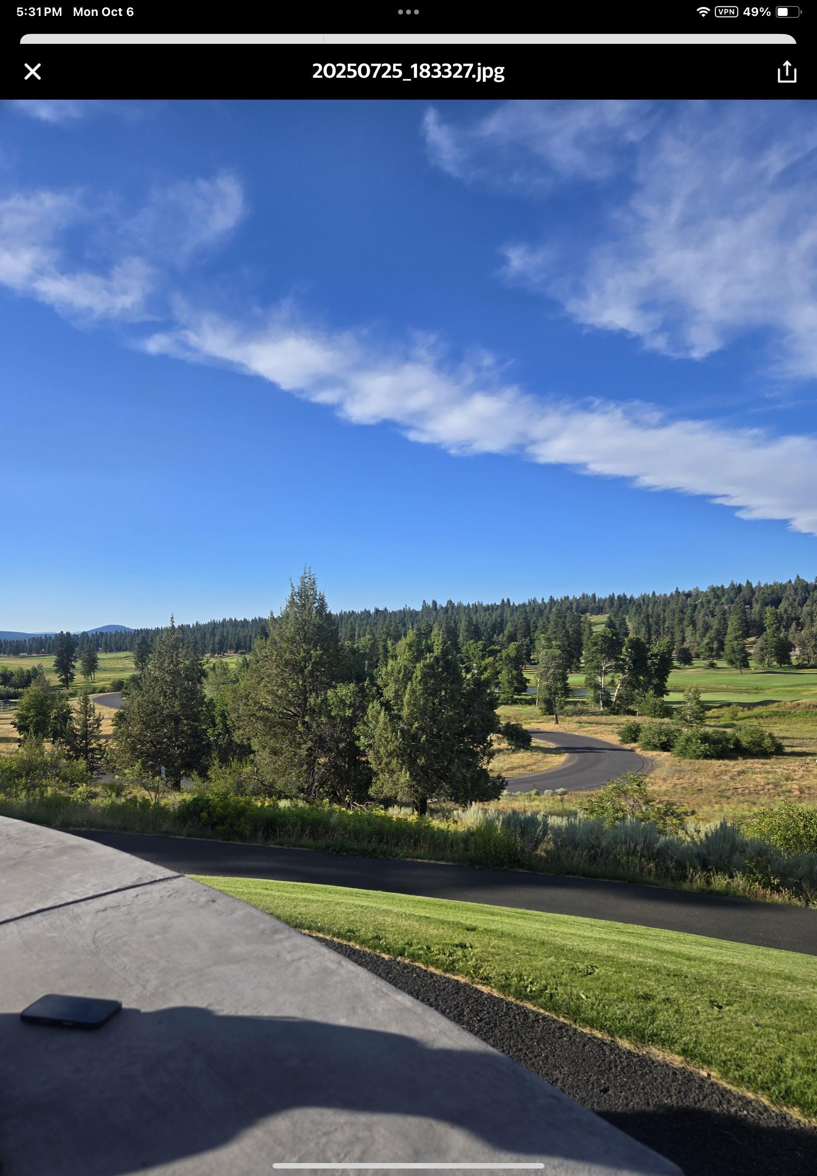 The view while eating dinner.