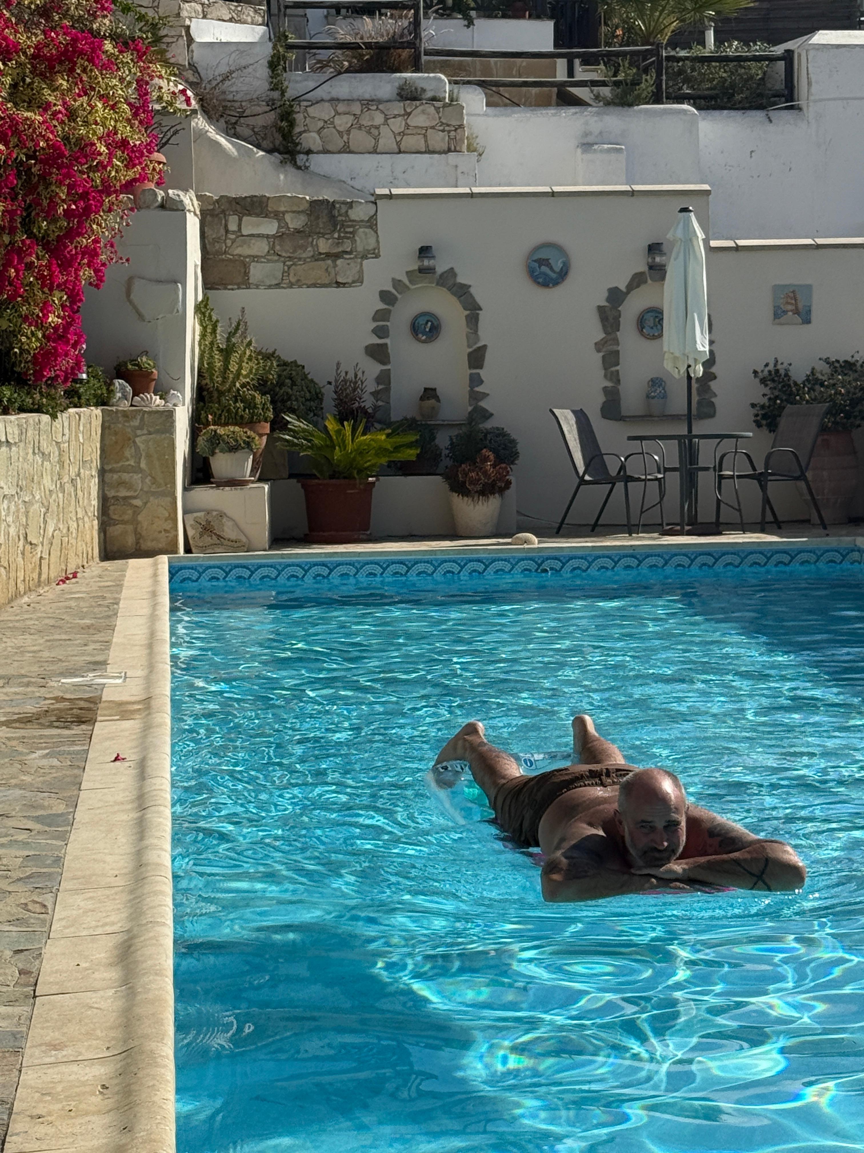 My husband Barry enjoying the pool 