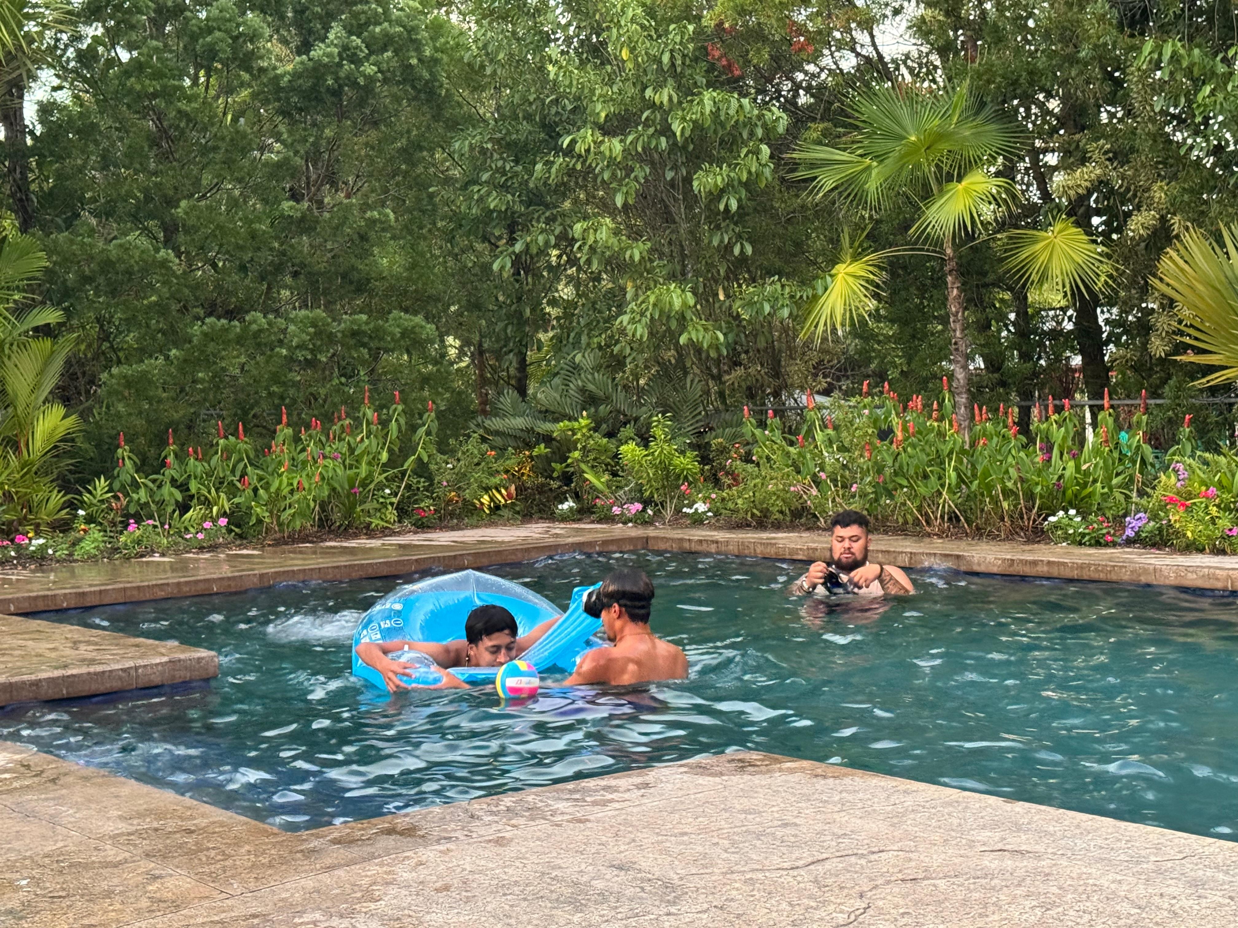 Kids enjoying the pool. 