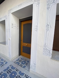 Our room’s entrance. Your room might be different. The whole building is Cervantes apartments.