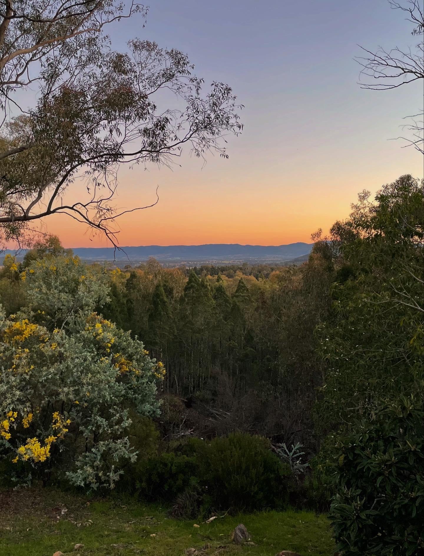 Sunset looking out to Mudgee town
