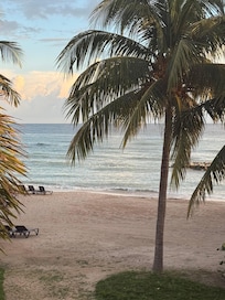 View from our beachfront balcony