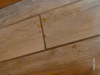 Random stains on bathroom. Maybe wall sealer.