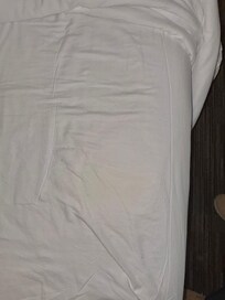 Lots of debris at the base of the bed. Hard to see in the picture.
