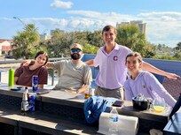Relaxing on the rooftop