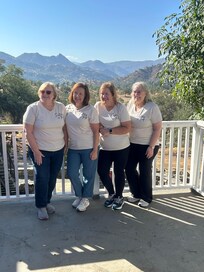 Here are the sisters making plans for our Sisters Trip.