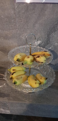 Cute little bananas were tasty, I didn't have time to try more of the breakfast. I will next time!