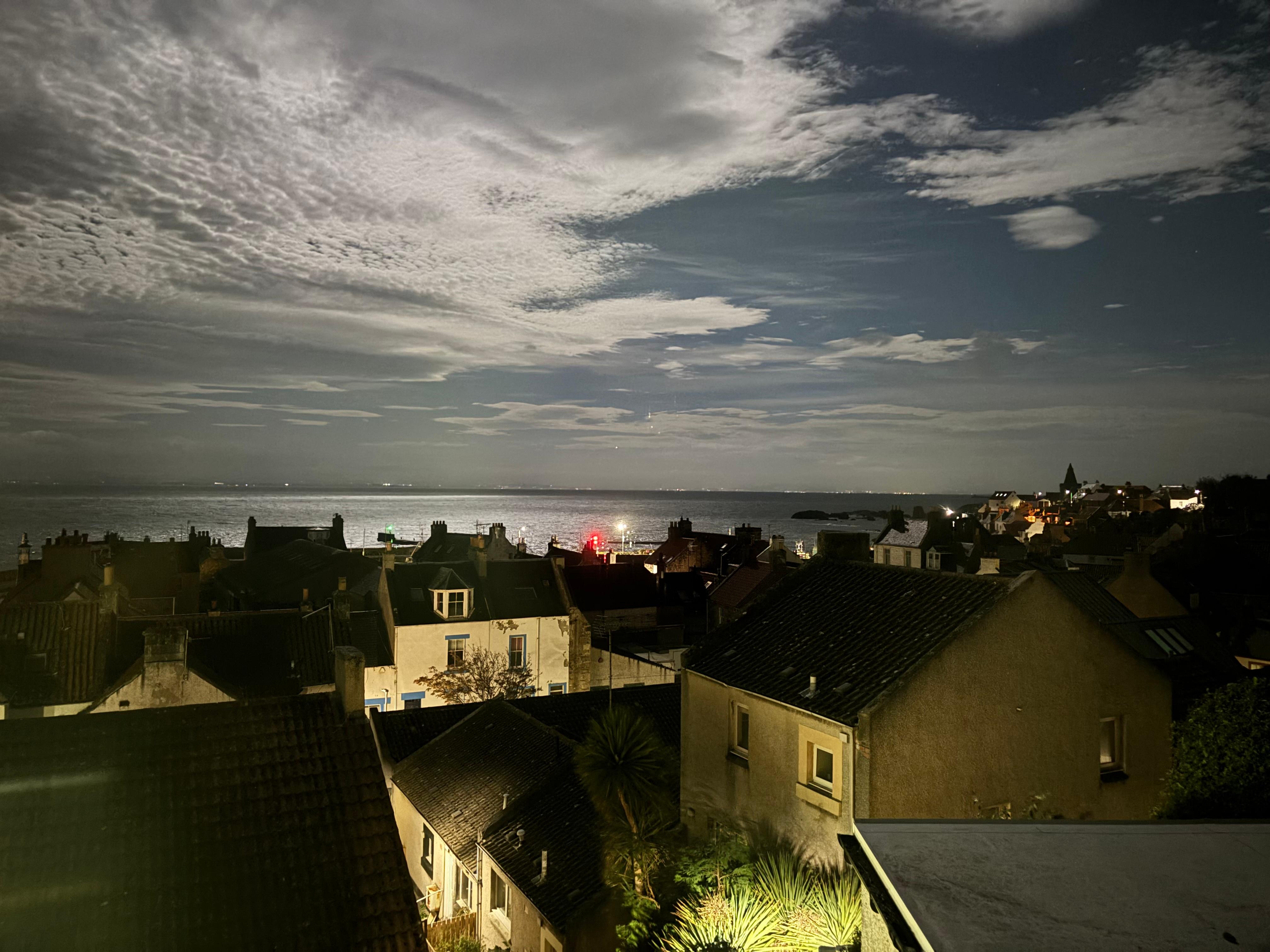 View from the back of the house at night