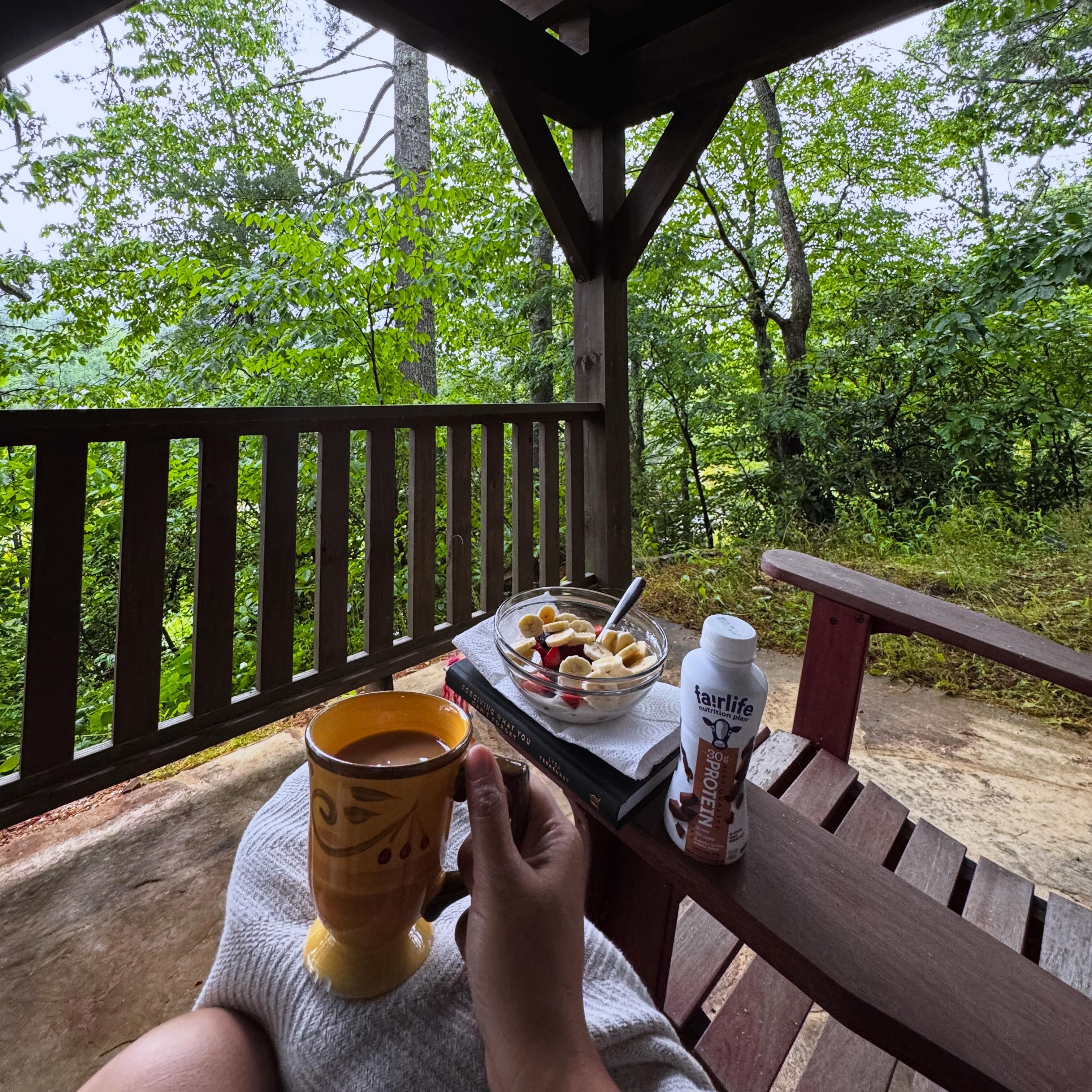 Sitting to enjoy my day staying in because of the rain. I’m not upset about it tho