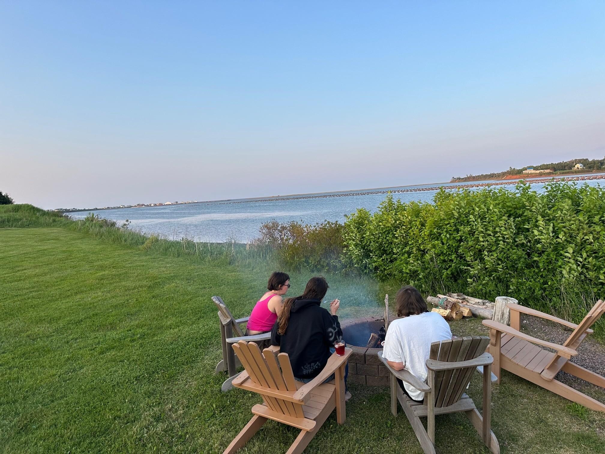 Supper by the fire pit