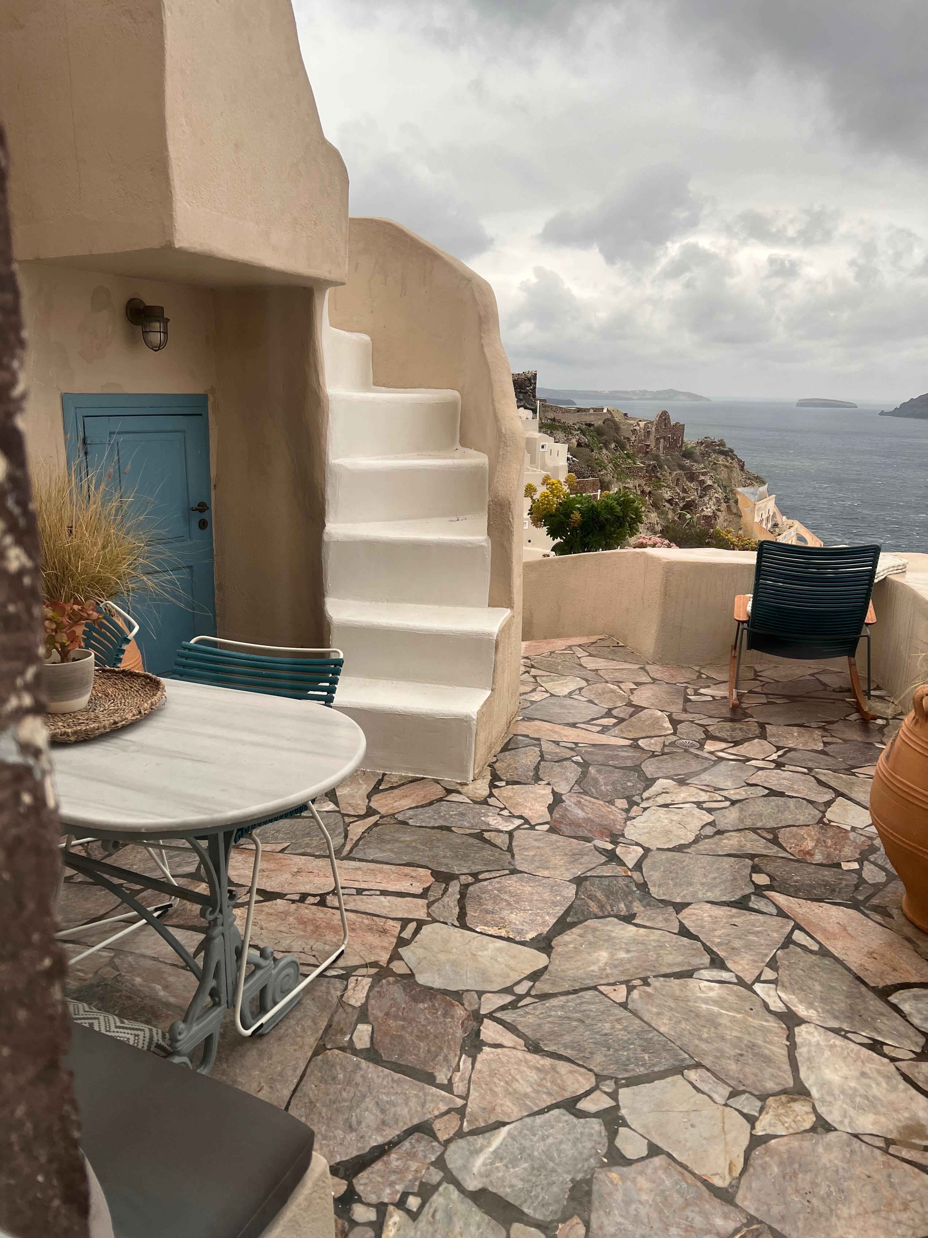 The stairs he fell down.