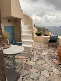 The stairs he fell down.