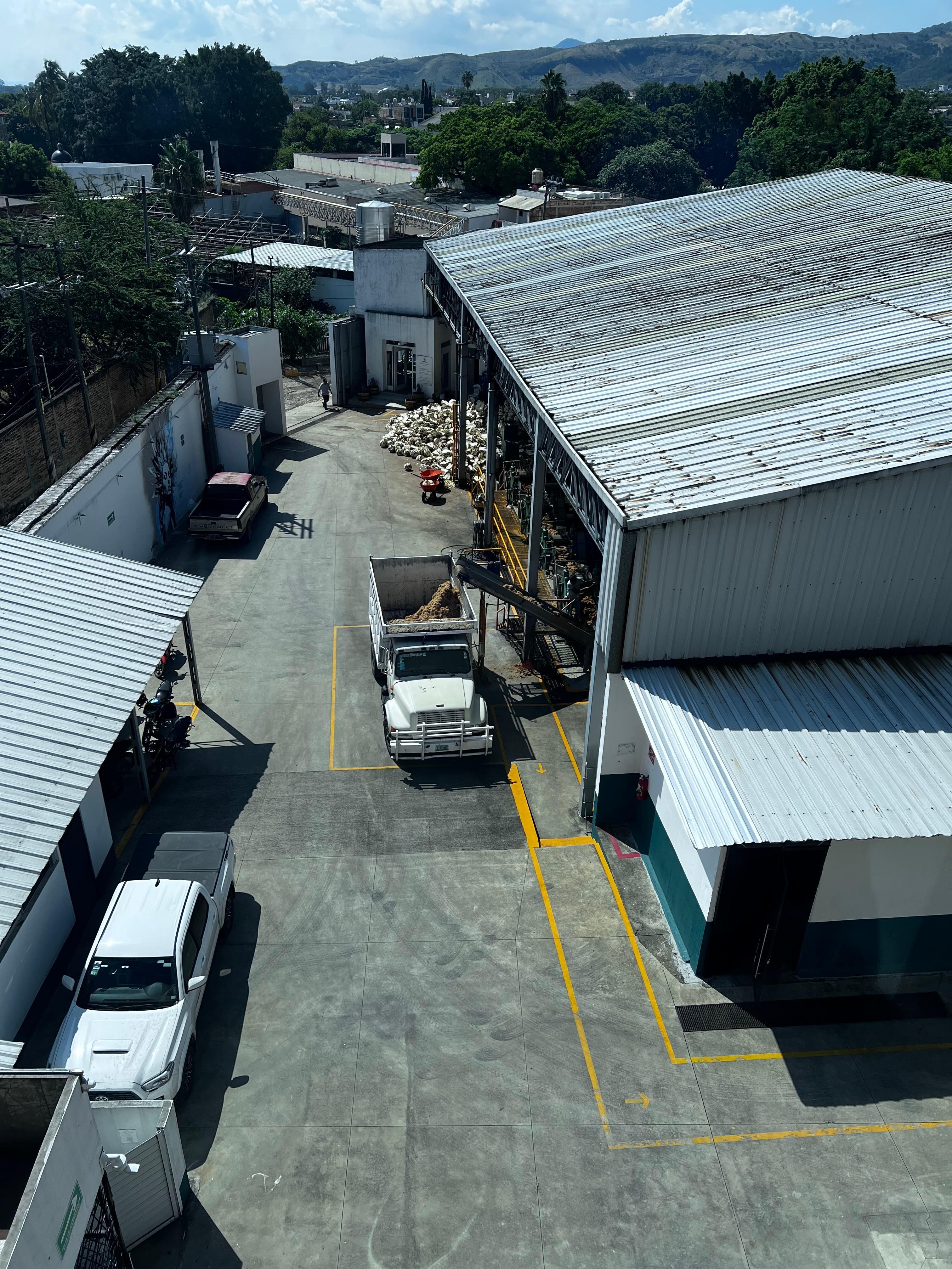 View of El Tequileño distillery from third floor. 
