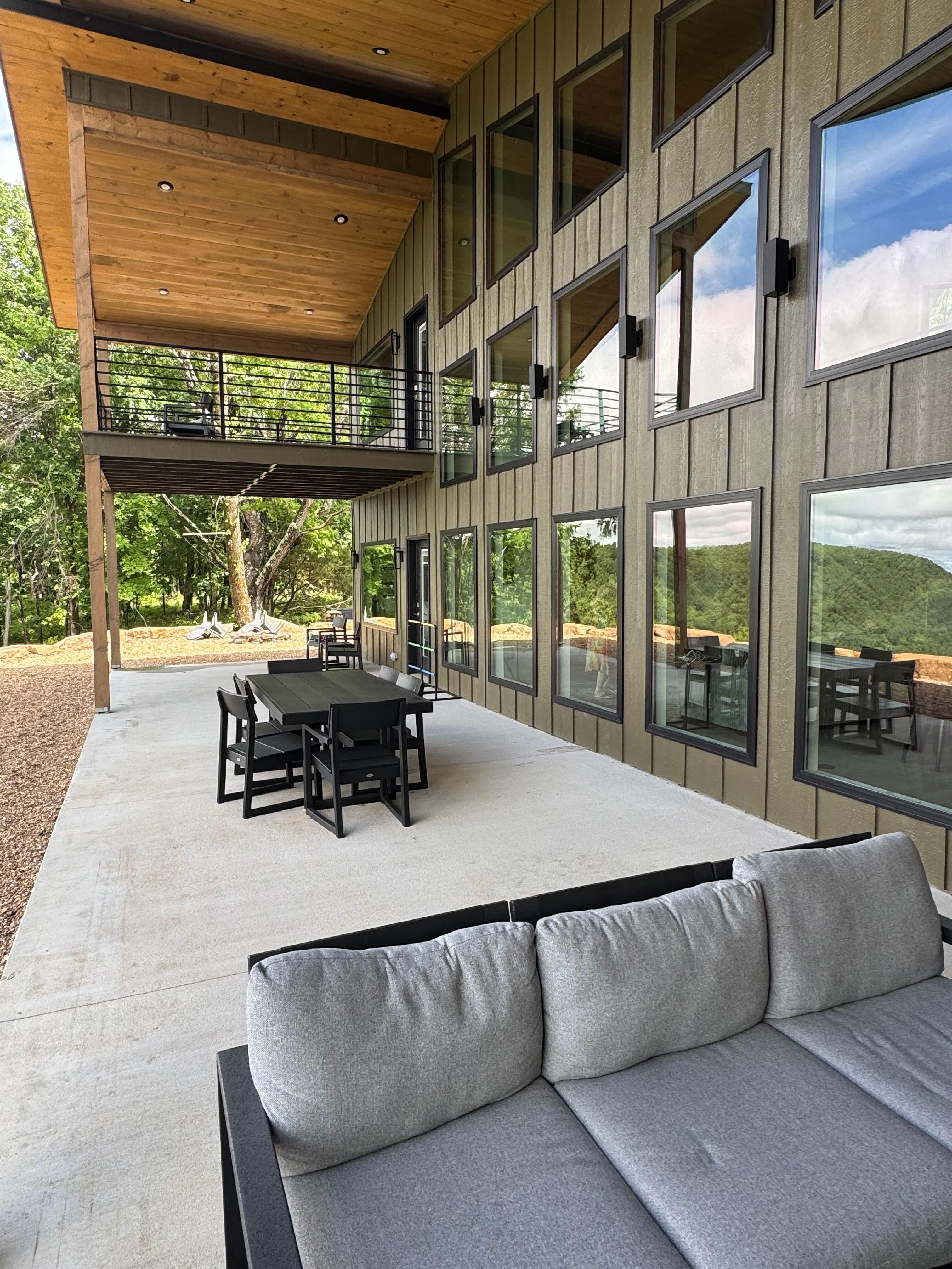 Outside on the patio